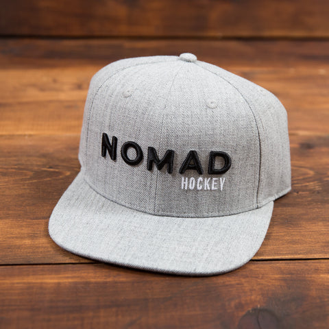 Nomad Flat Bill Hat - Black on Grey