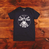 Vitruvian Goalie T-Shirt - Heather Navy/Oxblood