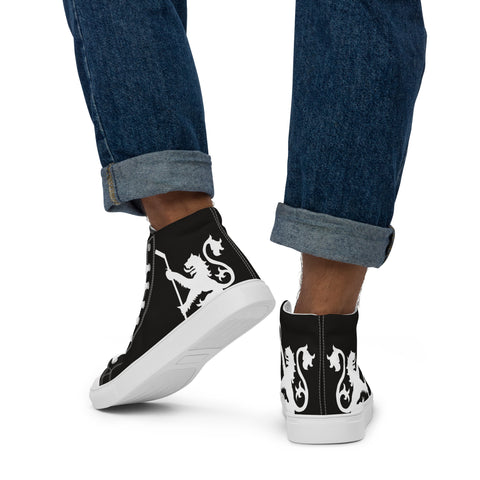 Men’s high top canvas shoes - NS Lion - Black and White