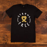 Strong & Cancer Free - Unisex T-Shirt Black/Heather Purple - CLEARANCE