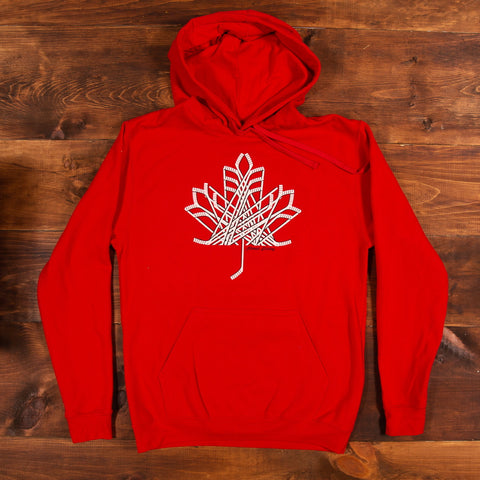 Hockey Stick Maple Leaf Hoodie