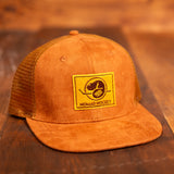 Nomad Beaver - Brown Suede Trucker Hat - Flat Brim