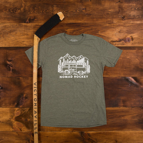 Road Trip T-Shirt - Military Green/Heather Navy/Black