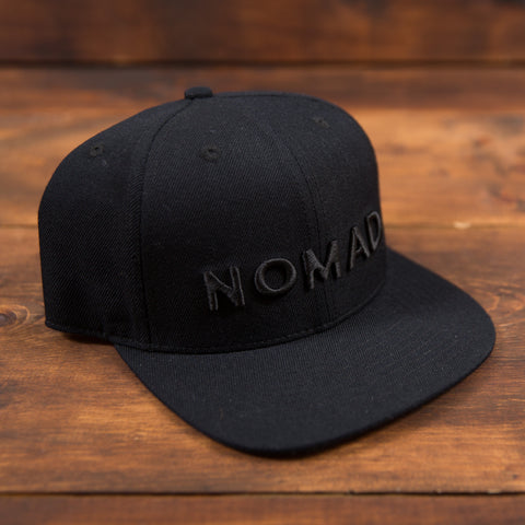 Nomad Flat Bill Hat - Black on Black