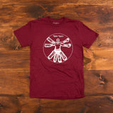 Vitruvian Goalie T-Shirt - Heather Navy/Oxblood