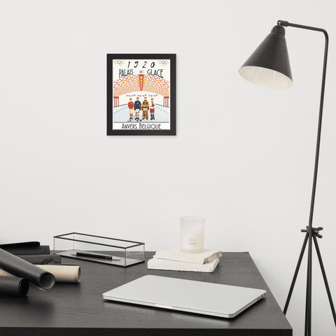 Framed Antwerp 1920 Hockey Poster - Print on Demand